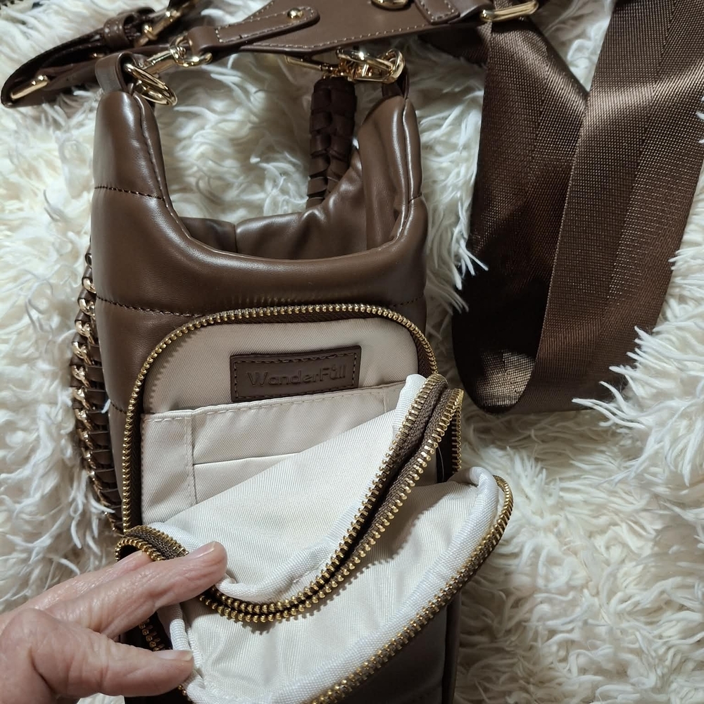Brown Crossbody Bag with Adjustable Strap - Picture 2 of 3
